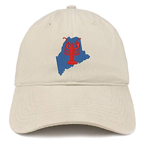 Trendy Apparel Shop Maine Lobster Embroidered Soft Crown 100% Brushed Cotton Cap