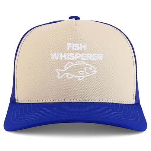 Trendy Apparel Shop Fish Whisperer Embroidered 5 Panel Snapback Trucker Cap