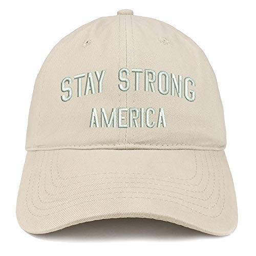 Trendy Apparel Shop Stay Strong America Embroidered Soft Crown Cotton Cap