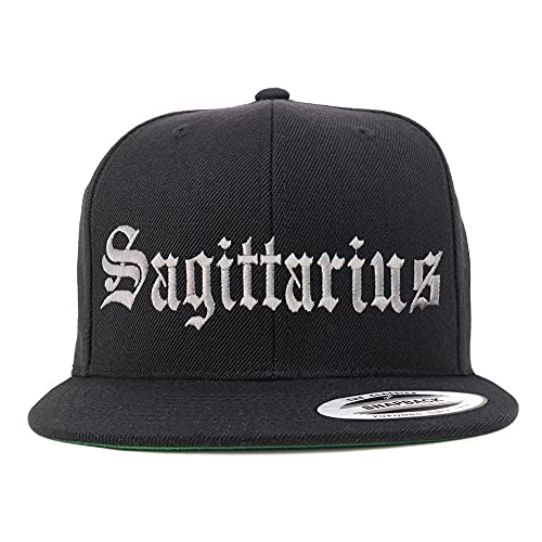 Trendy Apparel Shop Sagittarius Old English Embroidered Flatbill Snapback