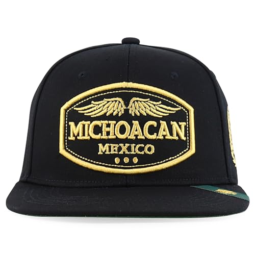 Trendy Apparel Shop Mexico States with Eagle Embroidered Flatbill Snapback Cap