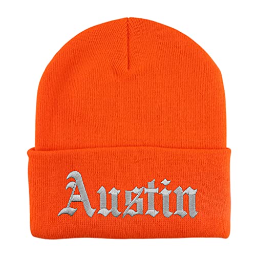 Trendy Apparel Shop Austin Old English Embroidered Long Cuff Beanie