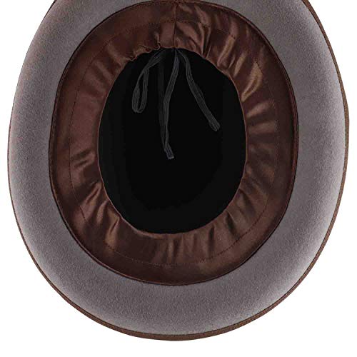 Trendy Apparel Shop Men's Wool Felt Upturn Brim Round Bowler Hat