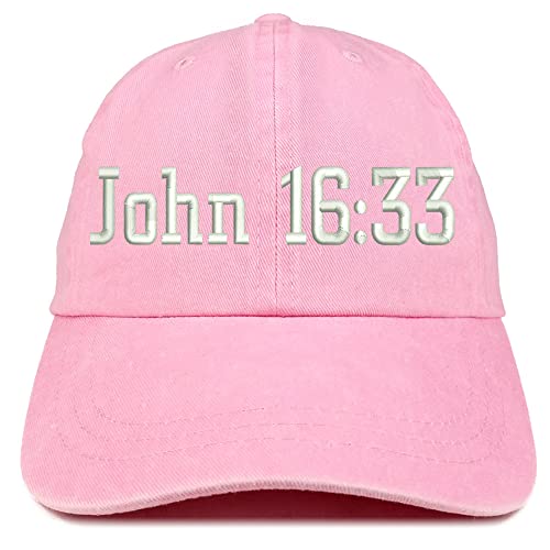 Trendy Apparel Shop John 16:33 Washed Pigment Dyed Baseball Cap