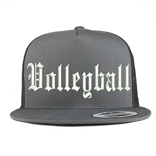 Trendy Apparel Shop Old English Volleyball 5 Panel Flatbill Trucker Cap