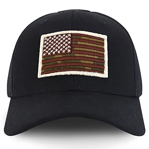 Trendy Apparel Shop Camo USA Flag Patch Tactical Cap, Fits Child to Adult 2XL