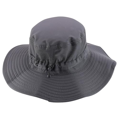 Trendy Apparel Shop Outdoor Large Brim Micro Mesh Performance Boonie Bucket Hat with Strap