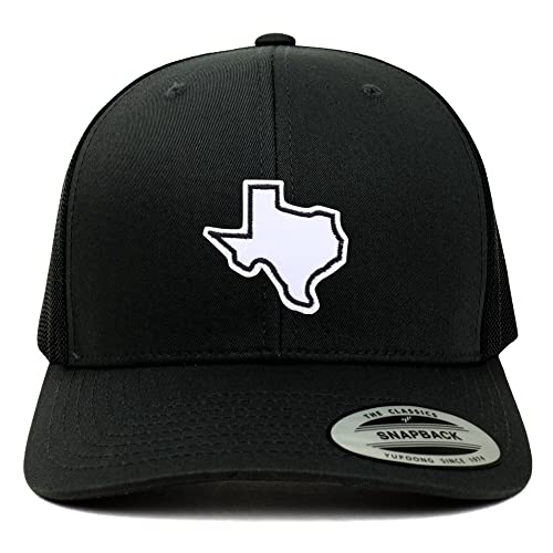 Trendy Apparel Shop Texas State Outline Patch 6 Panel Retro Baseball Mesh Cap