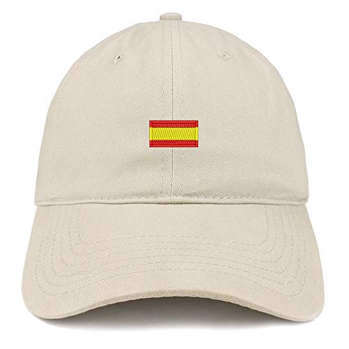 Trendy Apparel Shop Spain Flag Small Embroidered Unstructured Cotton Dad Hat