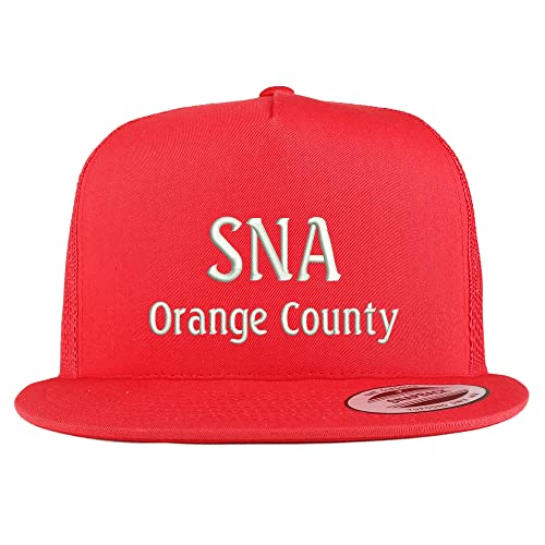 Trendy Apparel Shop SNA Orange County Embroidered 5 Panel Flatbill Trucker Cap