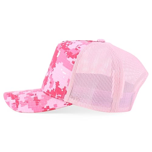 Trendy Apparel Shop 5 Panel Structured Crown Curved Bill Trucker Cap