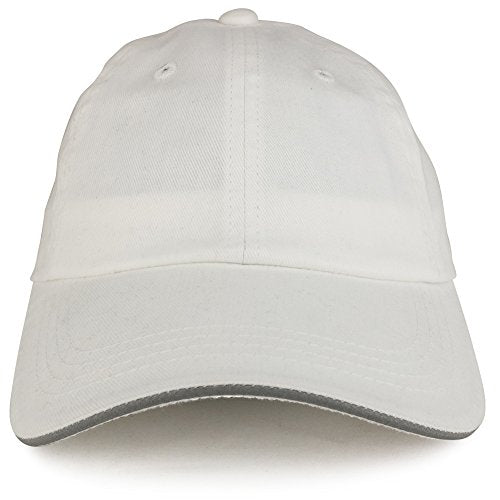 Trendy Apparel Shop Safety Reflective Striped Sandwich Billed Unstructured Cotton Baseball Cap