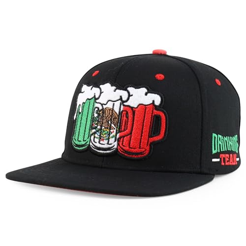 Trendy Apparel Shop 6 Panel Mexico Theme Beer Embroirdered Snapback Cap