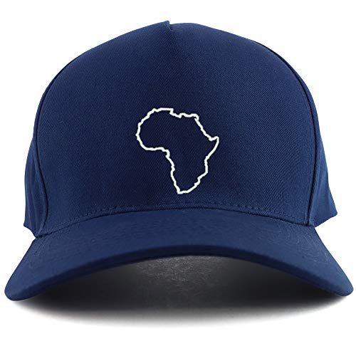 Trendy Apparel Shop Africa Map Outline Embroidered Oversized 5 Panel XXL Baseball Cap