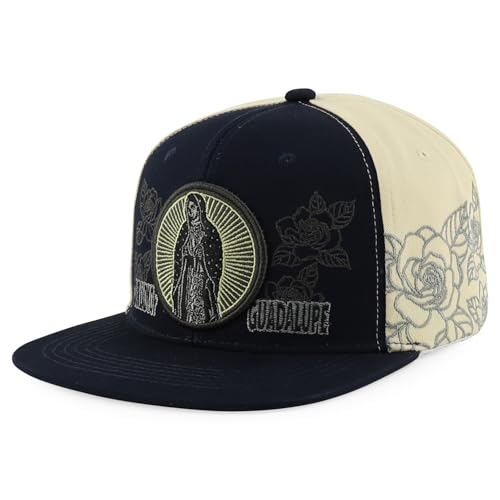 Trendy Apparel Shop Mexico Guadalupe Embroidered Flat Bill Snapback Cap
