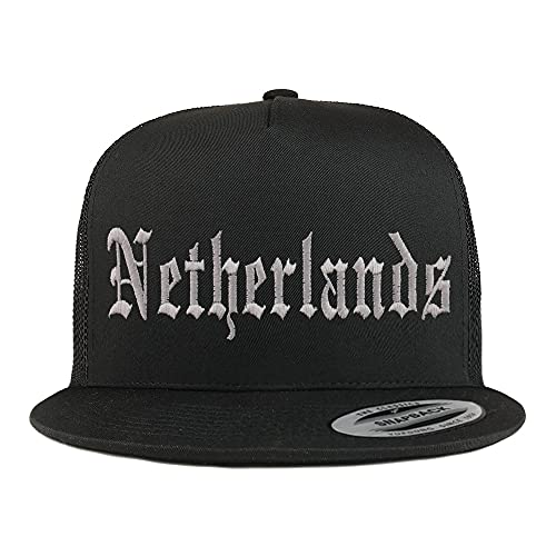 Trendy Apparel Shop Netherlands Old English 5 Panel Flatbill Trucker Cap