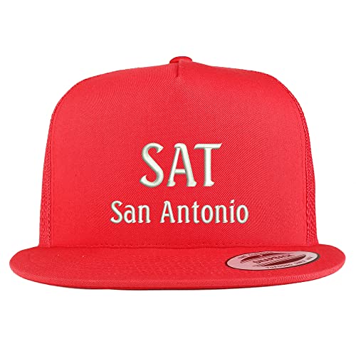 Trendy Apparel Shop SAN San Antonio Embroidered 5 Panel Flatbill Trucker Cap