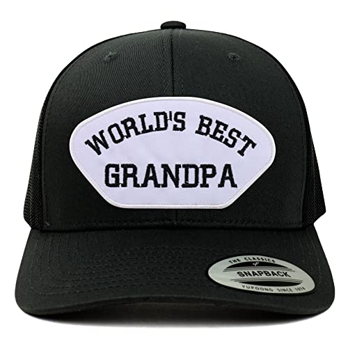 Trendy Apparel Shop World's Best Grandpa Patch 6 Panel Retro Baseball Mesh Cap
