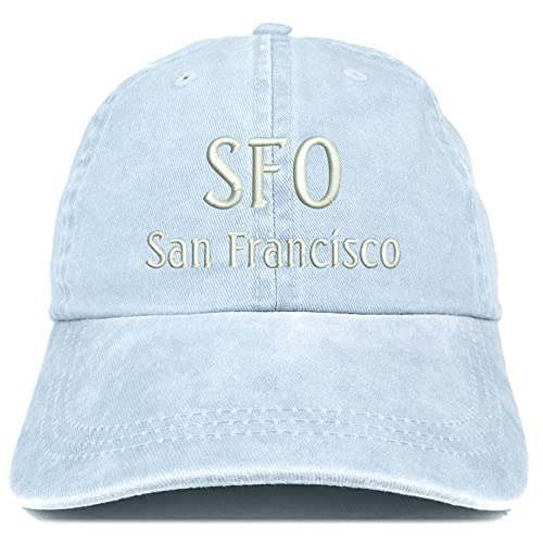 Trendy Apparel Shop SFO San Francisco Embroidered Pigment Dyed Washed Baseball Cap