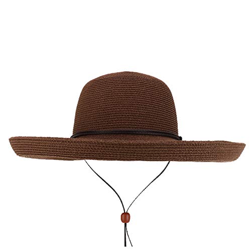 Trendy Apparel Shop UPF 50+ 4 Inch Kettle Brim Paper Braid Sun Hat with Cord