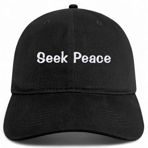 Trendy Apparel Shop Seek Peace Embroidered Cotton Unstructured Low Profile Dad Hat