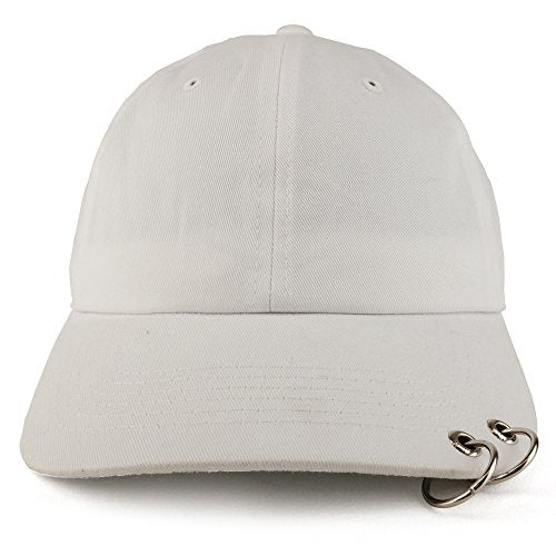 Trendy Apparel Shop Two Rings Pierced Plain Cotton Unstructured Adjustable Dad Hat