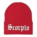 Trendy Apparel Shop Scorpio Old English Embroidered Long Cuff Beanie