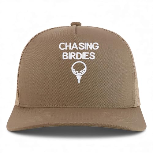 Trendy Apparel Shop Chasing Birdies Embroidered 5 Panel Snapback Trucker Cap