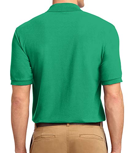 Trendy Apparel Shop Silky Classic Comfortable Fit Wrinkle Resistant Polyester Blend Men's Polo Big and Tall Shirt