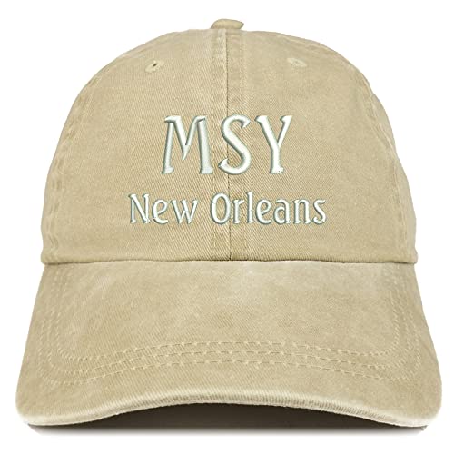 Trendy Apparel Shop MSY New Orleans Embroidered Pigment Dyed Washed Baseball Cap