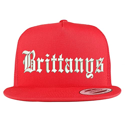 Trendy Apparel Shop Old English Brittanys 5 Panel Flatbill Trucker Cap