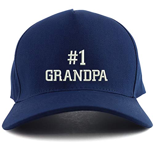 Trendy Apparel Shop Number #1 Grandpa Embroidered Oversized 5 Panel XXL Baseball Cap