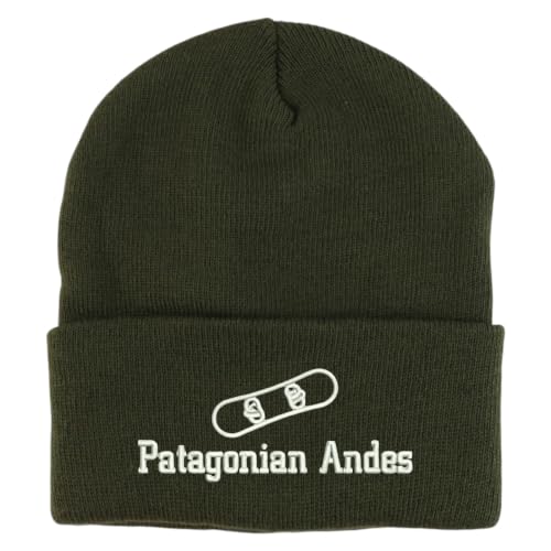 Trendy Apparel Shop Patagonian Andes Snowboard Logo Embroidered Long Cuff Beanie