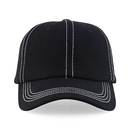 Trendy Apparel Shop XXL Oversize Unstructured Washed Cotton Ball Cap with White Stitching