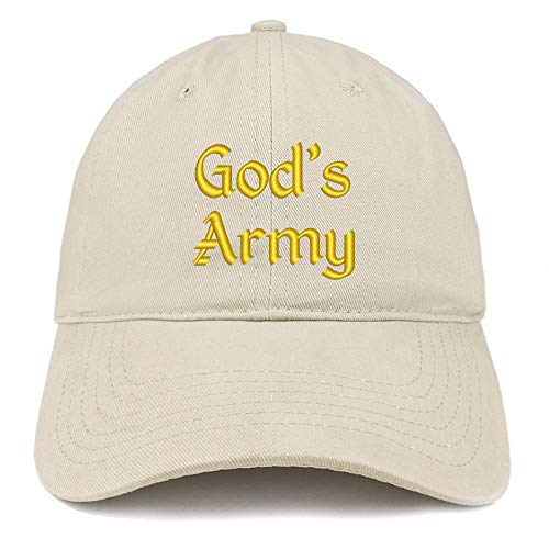 Trendy Apparel Shop God's Army Embroidered Soft Crown 100% Brushed Cotton Cap