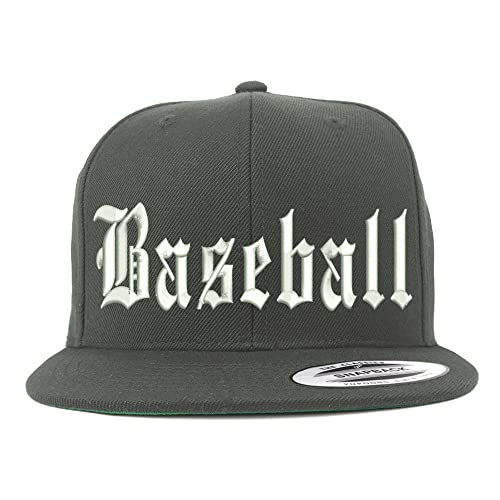 Trendy Apparel Shop Old English Baseball Embroidered Flatbill Snapback