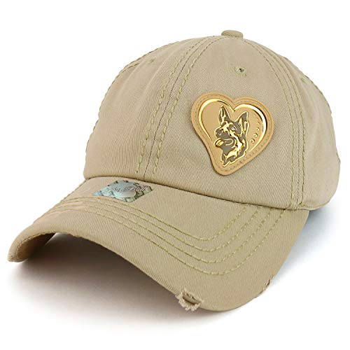 Trendy Apparel Shop German Shepherd High Frequency Patch Frayed Soft Cotton Cap