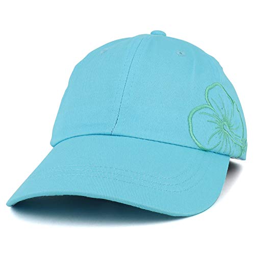 Trendy Apparel Shop Tropical Hibiscus Flower Embroidered Unstructured Cap