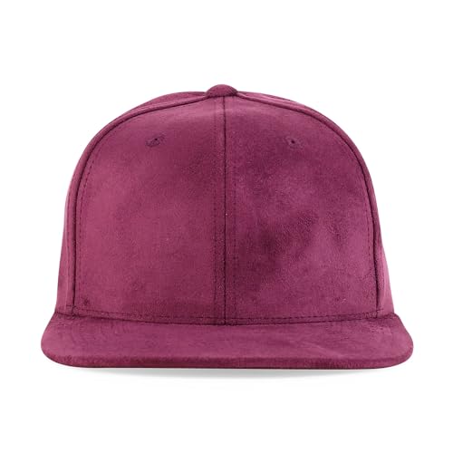Trendy Apparel Shop Plain Suede Flat Bill Snapback Cap