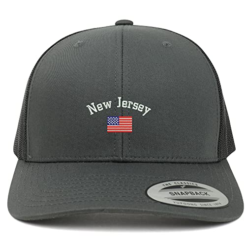 Trendy Apparel Shop New Jersey USA Flag 6 Panel Trucker Mesh Cap
