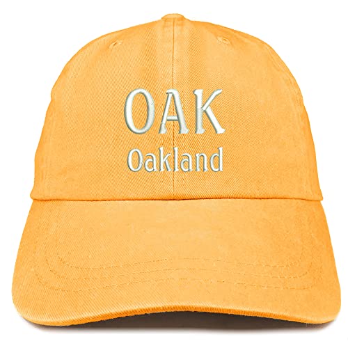 Trendy Apparel Shop Oak Oakland Embroidered Pigment Dyed Washed Baseball Cap