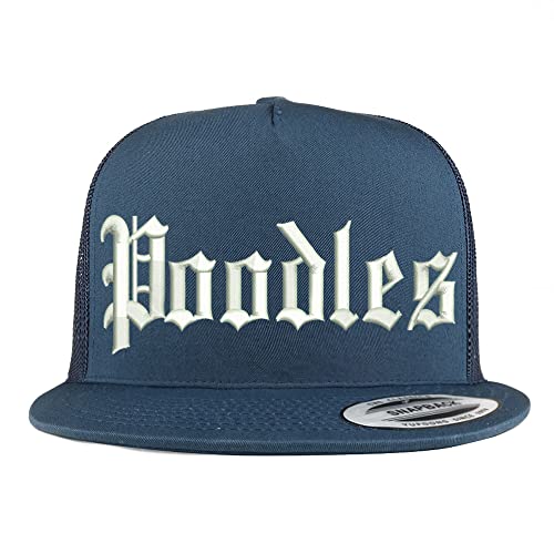 Trendy Apparel Shop Old English Poodles 5 Panel Flatbill Trucker Cap