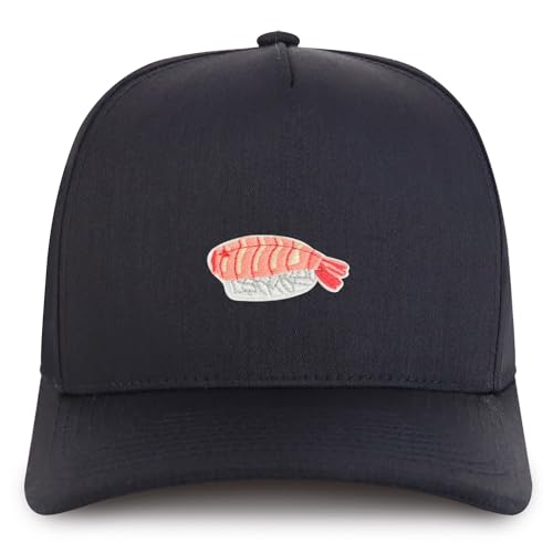 Trendy Apparel Shop Shrimp Sushi Embroidered Patch Structured 5 Panel Pro Style Baseball Cap
