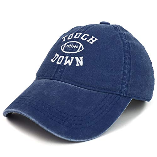 Trendy Apparel Shop Touch Down Football Embroidered Washed Cotton Baseball Cap