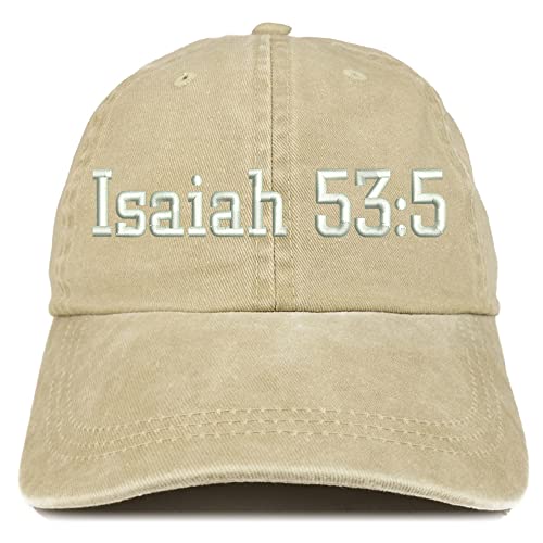 Trendy Apparel Shop Isaiah 53:5 Washed Pigment Dyed Baseball Cap