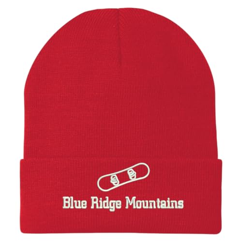 Trendy Apparel Shop Blue Ridge Mountains Snowboard Logo Embroidered Long Cuff Beanie