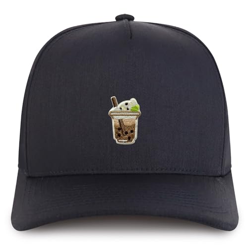 Trendy Apparel Shop Milk Tea Embroidered Patch Structured 5 Panel Pro Style Baseball Cap