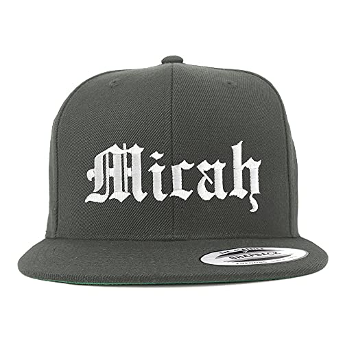 Trendy Apparel Shop Micah Old English Embroidered Flatbill Snapback