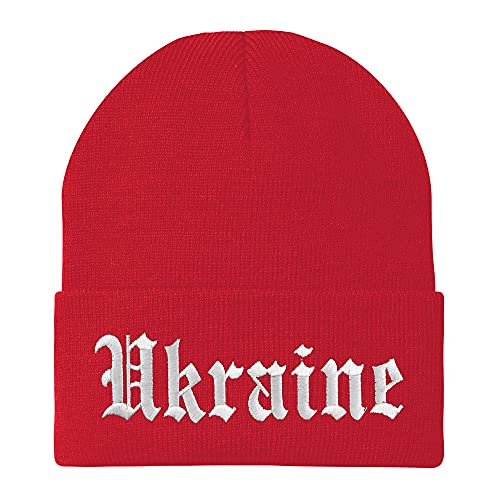 Trendy Apparel Shop Ukraine Old English Embroidered Long Cuff Beanie