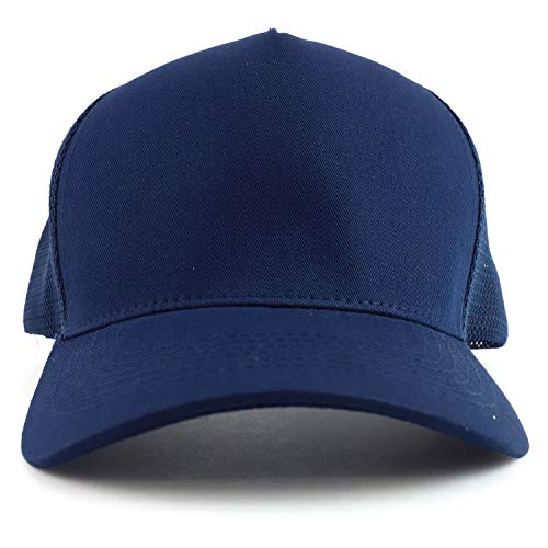 Trendy Apparel Shop Oversized Big 5 Panel Cotton Mesh Back Trucker Baseball Cap
